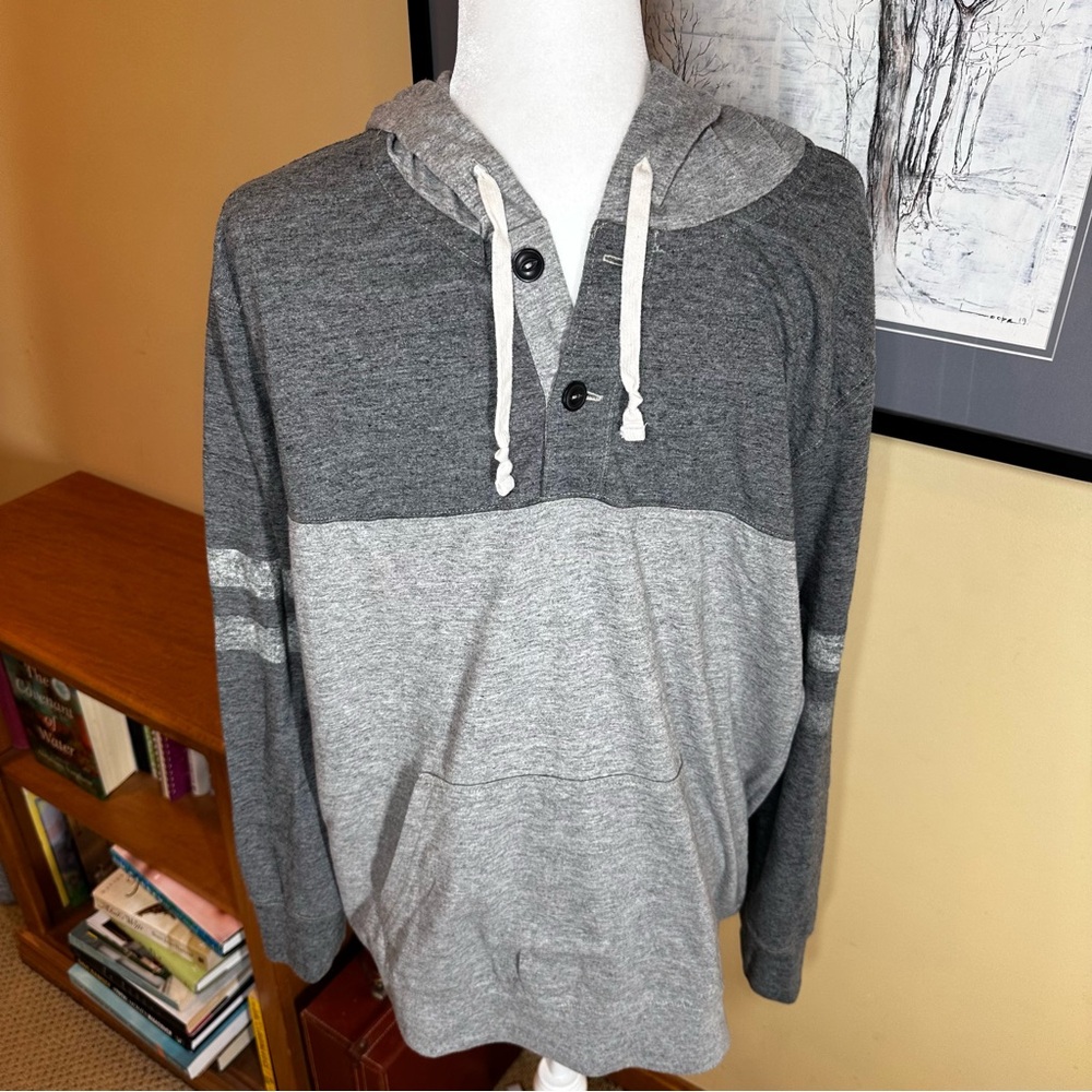 American‎ Eagle Grey Henley/Hoodie Sz XXL